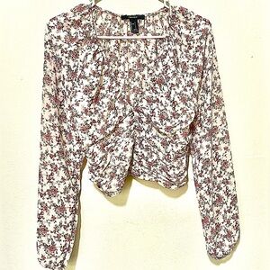 Adorable Forever 21 ruched rosette crop top